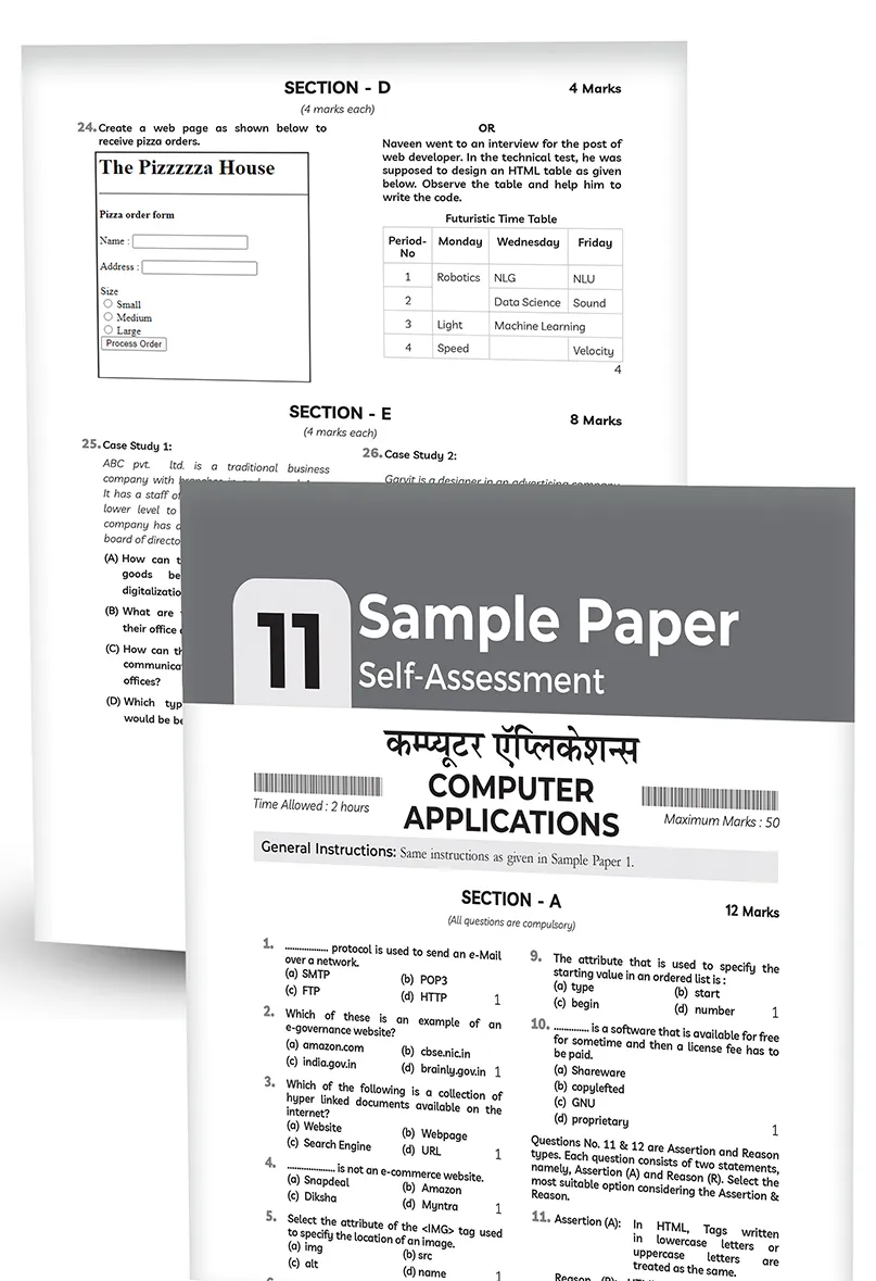 Educart CBSE Sample Paper Class 10 Computer Application for 202324